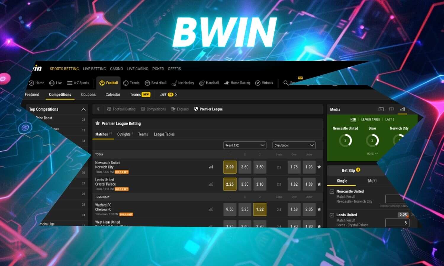 legal bets on Bwin online crypto gambling platform